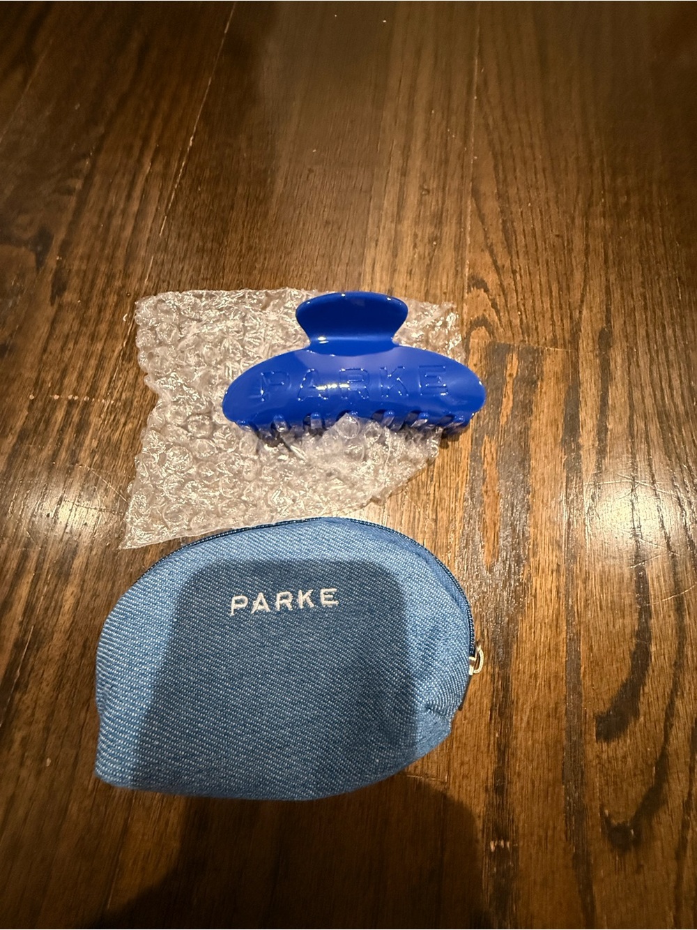Parker Blue  Hair Claw Clip with Matching Blue Pouch